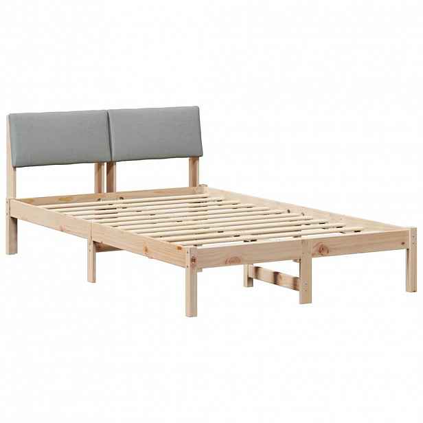 vidaXL Rám postele s čelo Hnědá a světlá šedá 120 x 200 cm