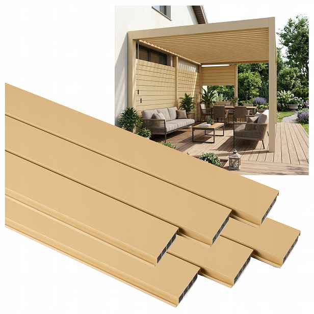 6 Pohyblivé Desky Pro Shutters Hliníkový Panel Pergola Altán Béžová 120 CM