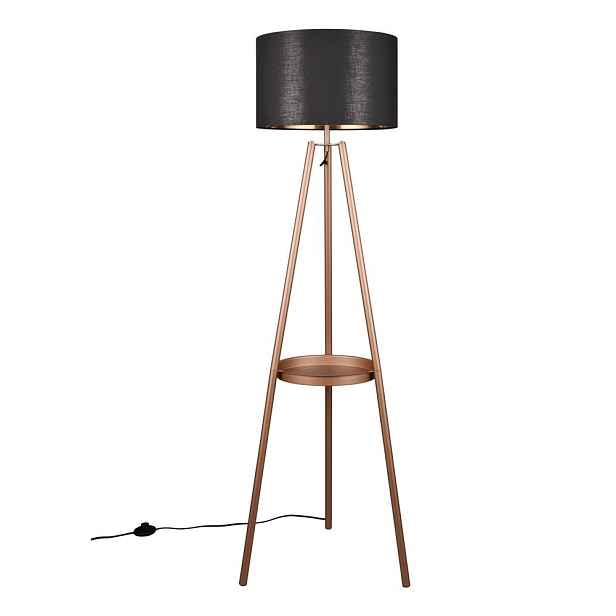 Hnědá stojací lampa s poličkou (výška 152 cm) Colette – Reality