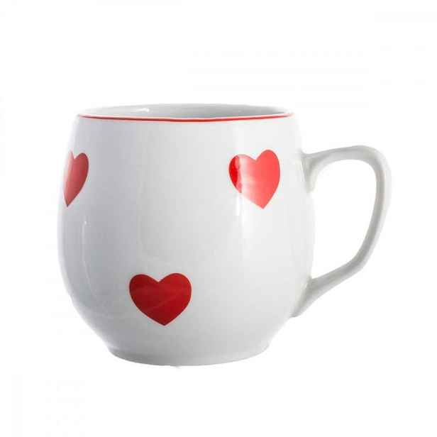 hrnek 300ml BAŇÁK-ČERV.SRDÍČKA, čes.porcelán