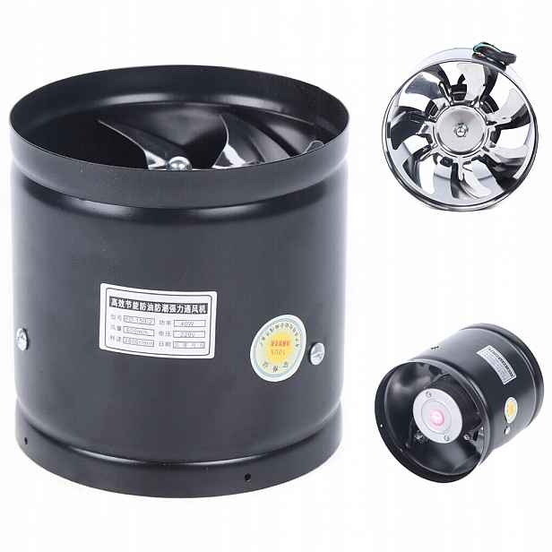 Kanálový Ventilátor 150 MM Průmyslový, Výkonný, Jednofázový, Axiální, 500 M³/h
