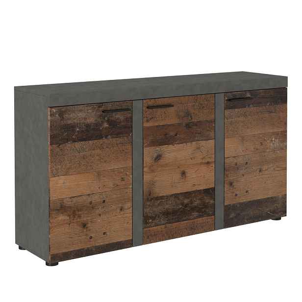MASSENO KOMODA RITMO, 149/82/40 cm se 3 dvířky, světle šedá
