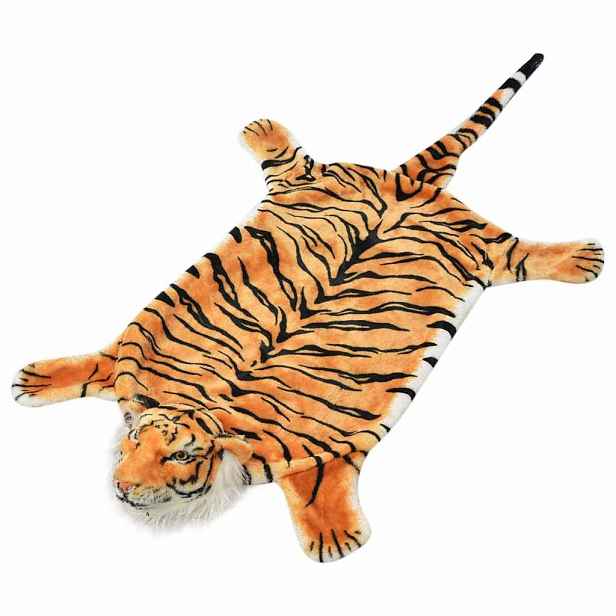 vidaXL Plyšový koberec tygr 144 cm hnědý