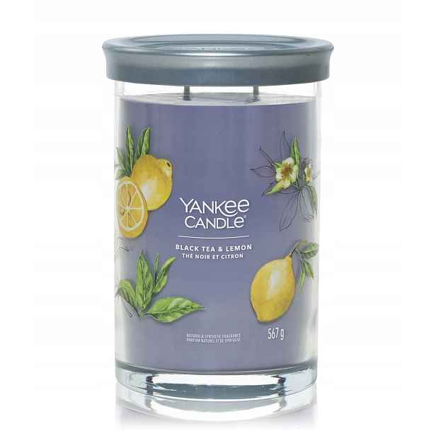 Yankee Candle Black Tea & Lemon Velká sójová svíčka se dvěma knoty 567 g