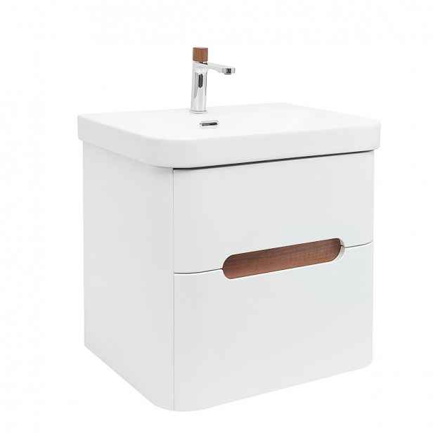 Koupelnová skříňka s umyvadlem a baterií SAT Fusion 57,5x53x45 cm bílá matná mat SATFUSION260WMWBA