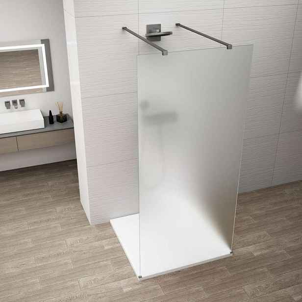 Polysan Esca - Sprchová stěna Walk-In 120x210 cm, Antidrop, matné sklo/gun metal ES1112-12