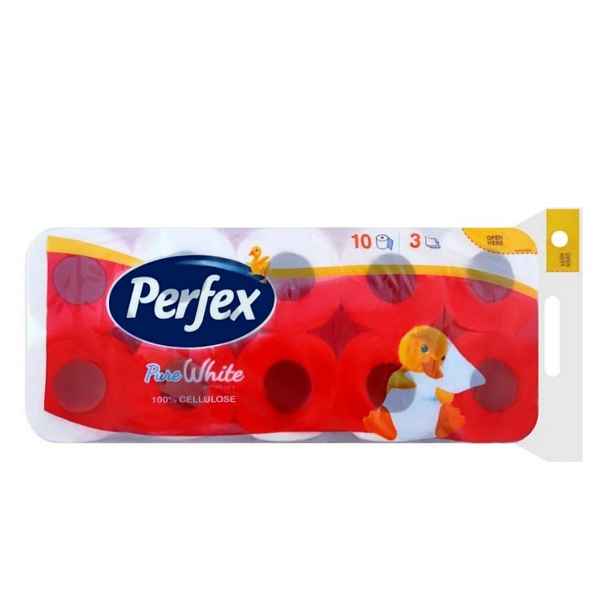 Toaletní papír Perfex 8+2 pure white, 3-vr., cel., extra bílá(bal.10ks) 050307