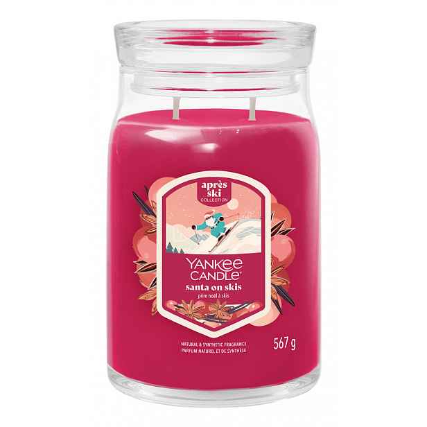 Yankee Candle Velká vonná svíčka Santa On Skies Vánoční 567 g