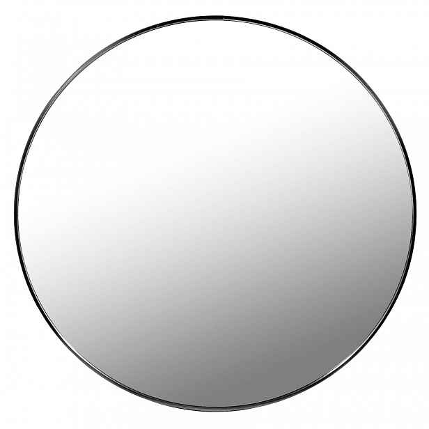 Černé nástěnné kulaté zrcadlo LEOBERT - různé velikosti Průměr zrcadla: 80 cm