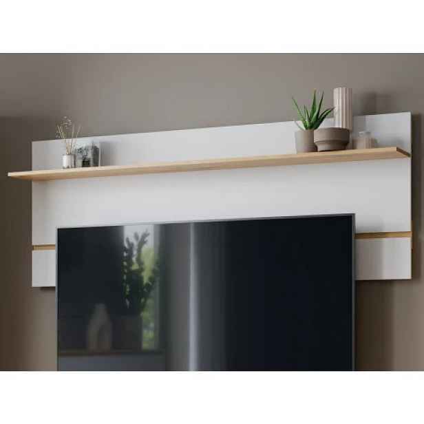Nástěnný panel s policí Foggia 188 cm, dub artisan/bílá