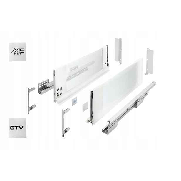 Šuplík Gtv Axis Pro Glass L550 H167 Vysoká Skleněná Strana 40 Kg S Tlumením Dovírání