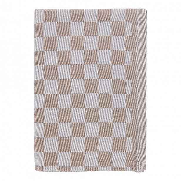 CHECKER STYLE Utěrka - sv. hnědá