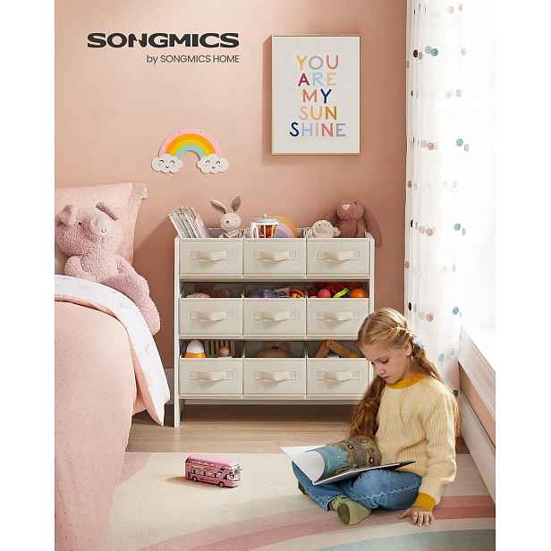 Regál na hračky s 9 boxy