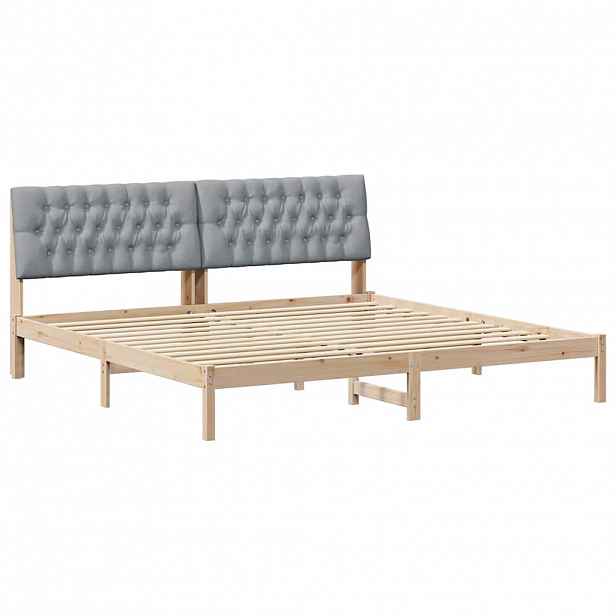 vidaXL Rám postele s čalouněným čelem s čelo Hnědá 200 x 200 cm