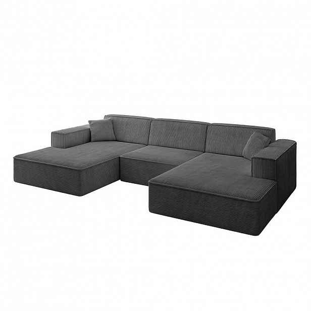 ALTDECOR SEDACÍ souprava IREA-U1-v4 – 301 x 165 x 77 cm tmavě šedá