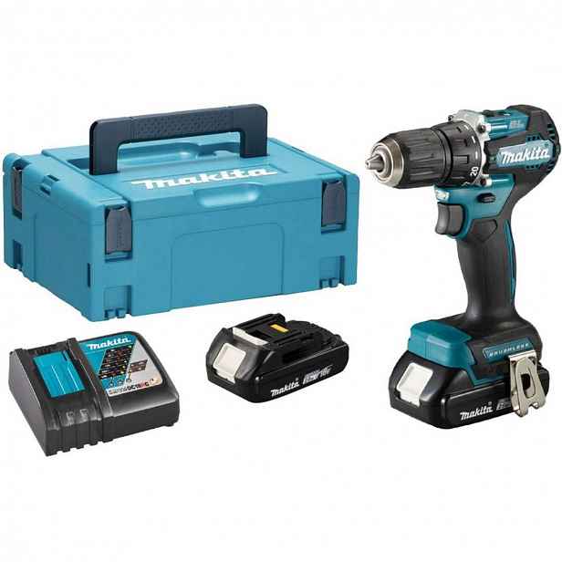 Makita - 18V AKU vrtací šroubovák, 2x aku 2,0 Ah LXT, nabíječka DDF487RAJ