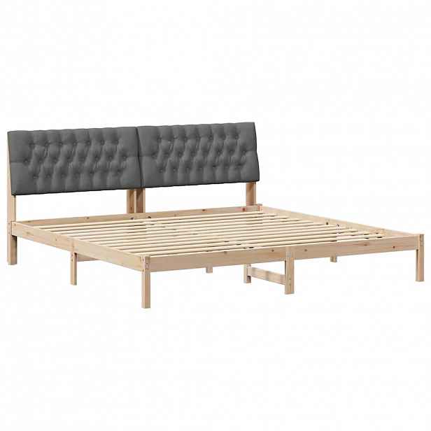 vidaXL Rám postele s čalouněným čelem s čelo Hnědá 200 x 200 cm