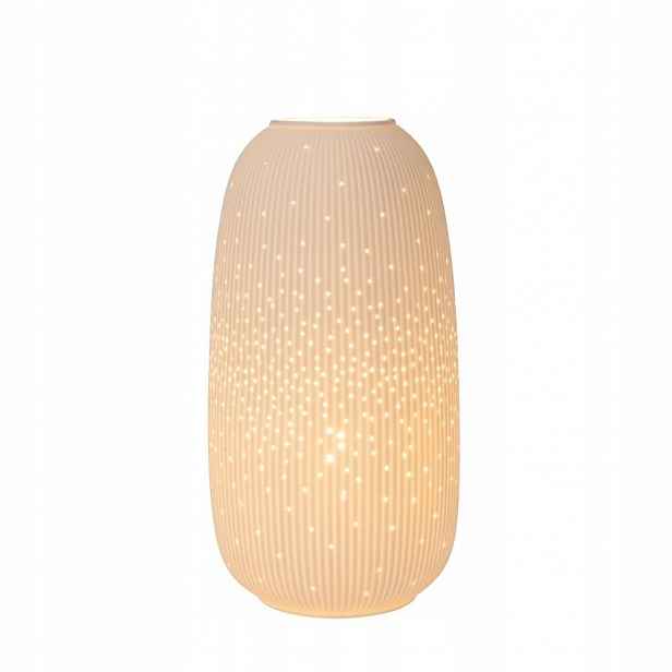 Bílá stolní lampa Flores s jemným leskem do kanceláře Lucide