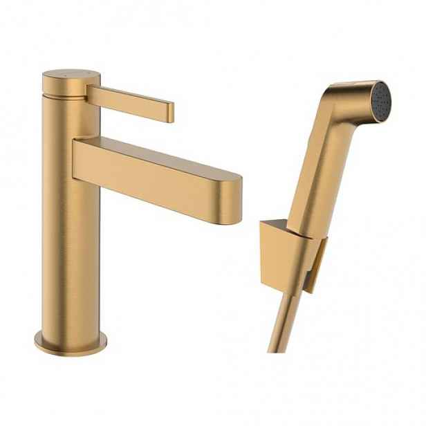 Hansgrohe Finoris umyvadlová baterie s bidetovou sprškou kartáčovaný bronz 76210140