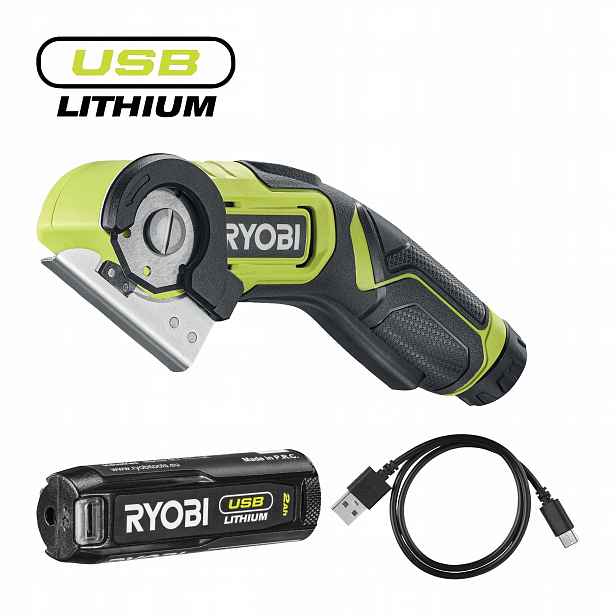 Ryobi RCT4-120G 4V kotoučový řezák Usb Lithium+ 1x řezací nůž 1x 2.0Ah akum
