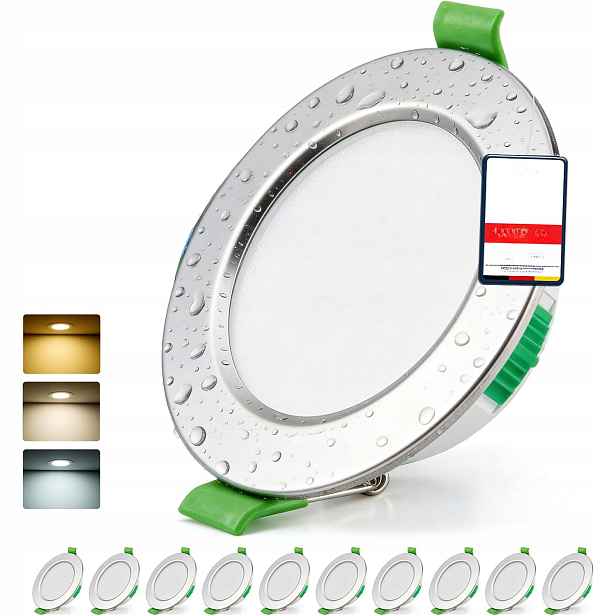 Sada 10 Ks Stropních Led Halogenů Pro Vestavbu 2700K/4000K/6000K IP44