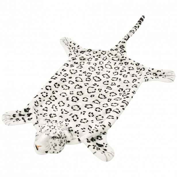 vidaXL Plyšový koberec leopard 139 cm bílý