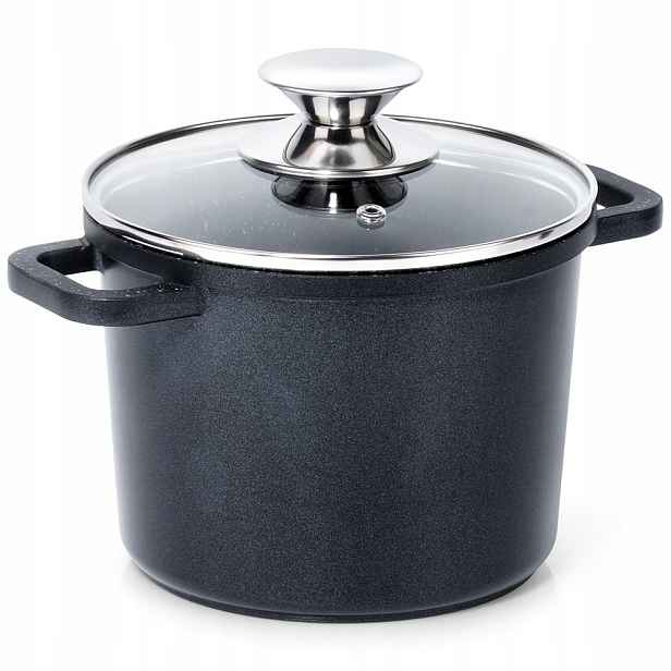 Hrnec granitový 2 l se skleněnou poklicí 17 cm, indukční