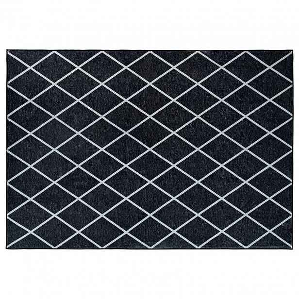 vidaXL Koberec ORIZ Černý diamantový vzor 240 x 340 cm 100% polyester