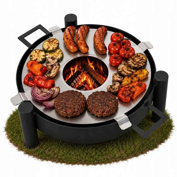 Zahradní Ohniště Kulaté Grill 60 cm Kratki Rotondo s Ocelovým Roštem