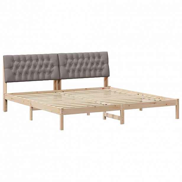 vidaXL Rám postele s čalouněným čelem s čelo Hnědá 200 x 200 cm
