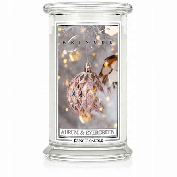 Aurum & Evergreen – Kringle Candle – velká svíčka se dvěma knoty (624 g)