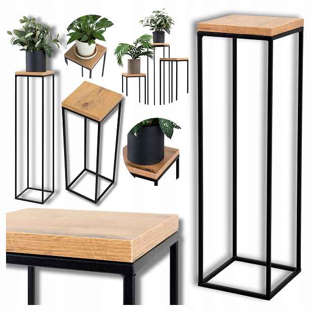 Držák Na Květináč Stojící Kovový Loft Stojan Na Květiny Police Polský Výrobek 64 cm