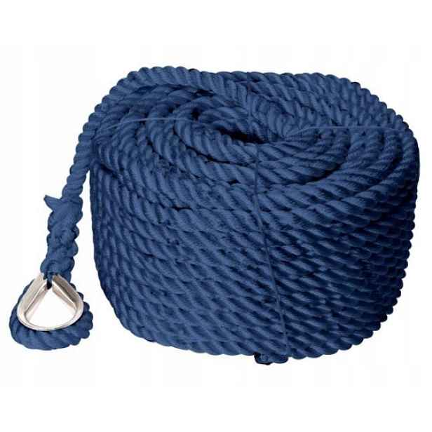 Kotevní lano 40 m, průměr 14 mm, nosnost max. 2450 kg, modré