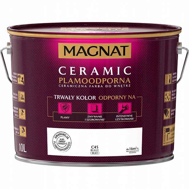 Magnat Ceramic Barva Keramická Odolná Vůči Skvrnám Do Interiéru Bílá Matná C45 10L