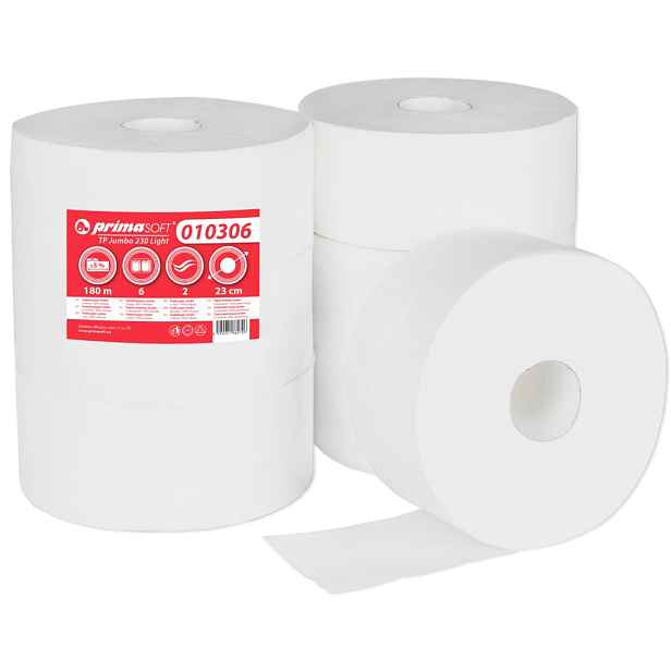 Toaletní papír PrimaSoft 230 Light, 2-vr., cel., extra bílá (bal.6ks) 010306