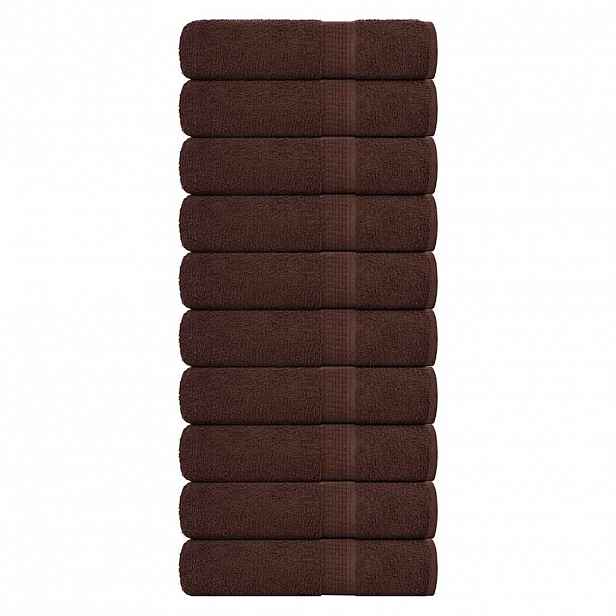 vidaXL Ručníky FROGN 10 ks hnědé 50x100 cm 360 g/m²