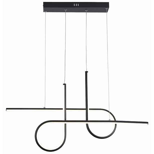 Závěsná lampa Led smyčky kroužky lišty černá Black lustr černý silný 32W