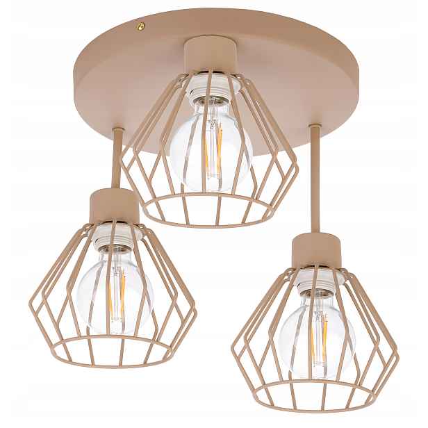 Závěsná Stropní Lampa Stropní Svítidlo Pevný Lustr Brylant 3 E27 Kašmír béžová ecru