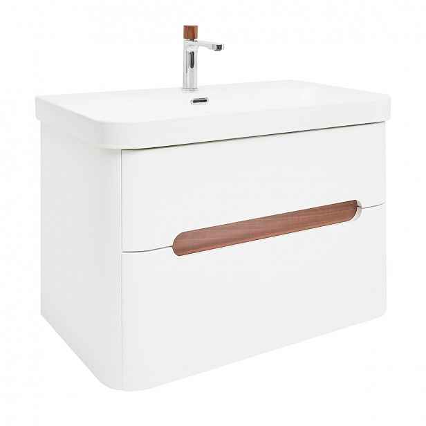 Koupelnová skříňka s umyvadlem a baterií SAT Fusion 77,5x53x45 cm bílá matná mat SATFUSION280WUBA