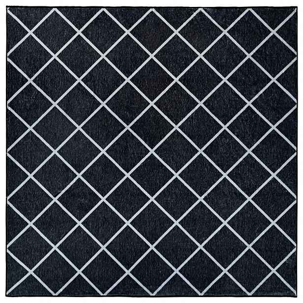 vidaXL Koberec ORIZ Černý diamantový vzor 200 x 200 cm 100% polyester