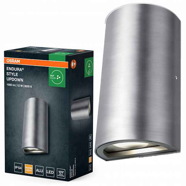 Zahradní nástěnné svítidlo Led Fasádní lampa 12W 700lm 3000K Hliník IP54 Osram