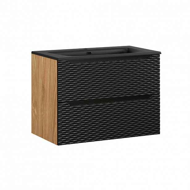 Petits-meubles UMYVADLO 80cm Elora Černá a dřevěná