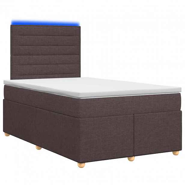 vidaXL Postel boxspring s matrací Tmavě hnědá 120 x 190 cm Textil