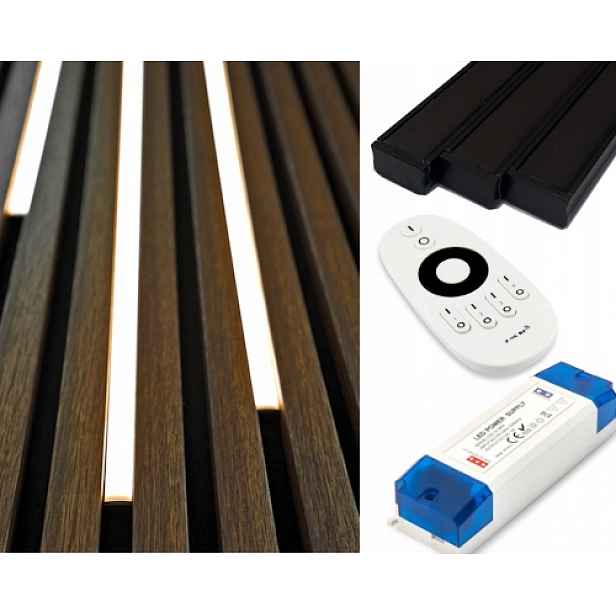 Osvětlení lamel Černé Kloše 3x Led Cob lampa Dálkový Ovladač