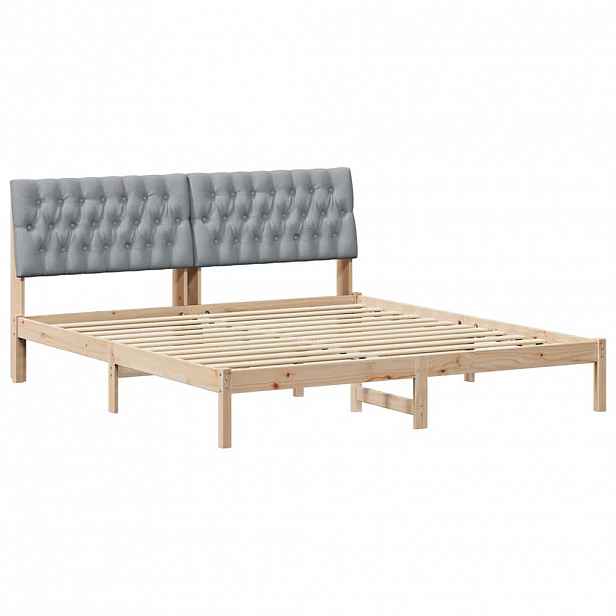 vidaXL Rám postele s čalouněným čelem s čelo Hnědá 180 x 200 cm