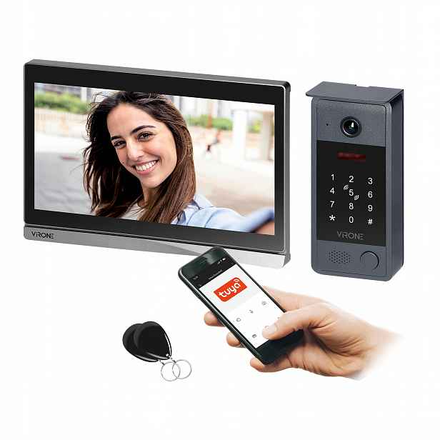Videodomofon Wifi Video domofon čtečka klíčenek šifrovač Velký Monitor