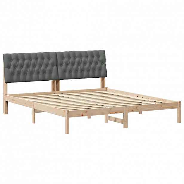vidaXL Rám postele s čalouněným čelem s čelo Hnědá 180 x 200 cm
