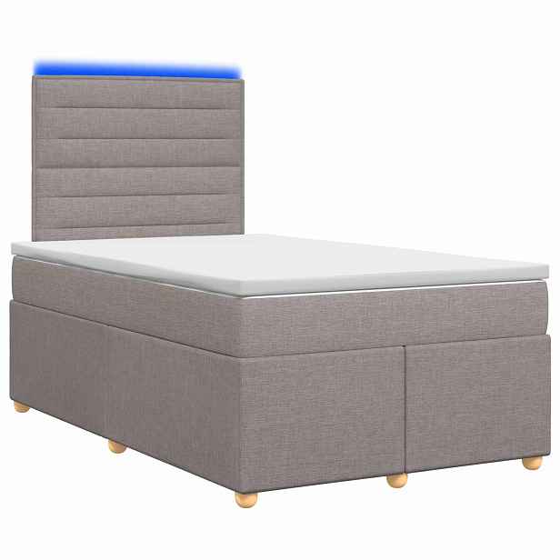 vidaXL Postel boxspring s matrací s čelo Taupe 120 x 190 cm Textil