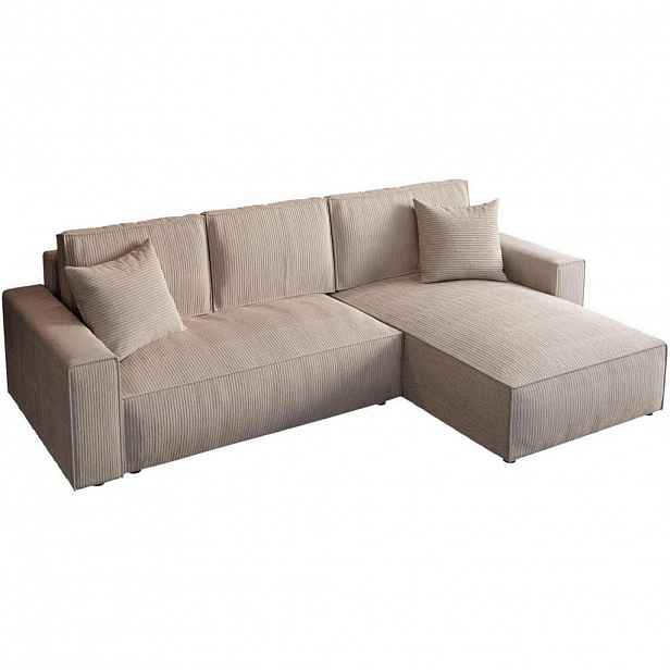 Beautysofa ROHOVÁ pohovka Parys L s funkcí spaní, kapučínová