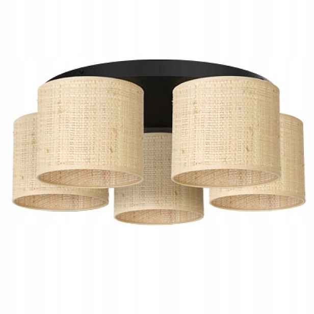 Luminex Stropní svítidlo Rattan 5xE27 58 cm krémově černá stínidla